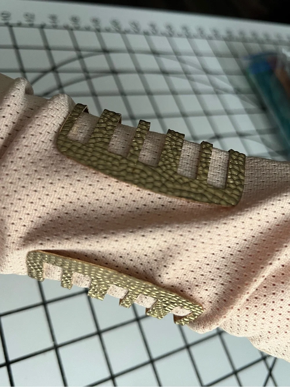 Vintage Gold Textured Wide Chevron Cuff Statement Bracelet
